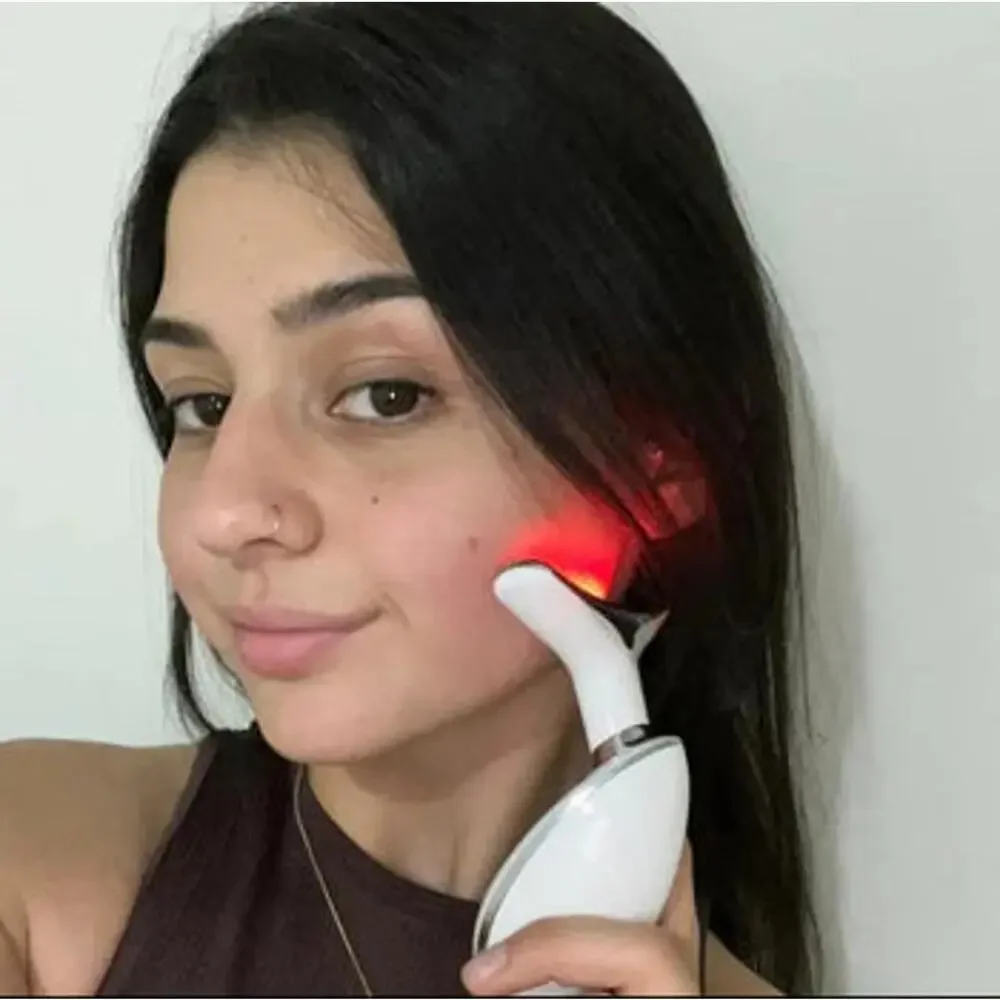 Beauty Massager 7 Color Wavy Acne Beauty Microcurrent Facial Device Skin Firming